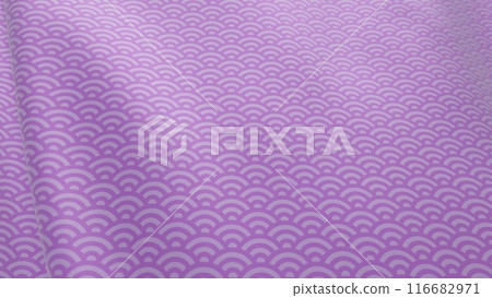 Beautiful Japanese patterned cloth, rolls of fabric, and kimono swaying in the wind 116682971