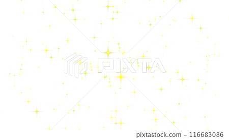 Sparkling and shining gold star light illustration, transparent background 116683086