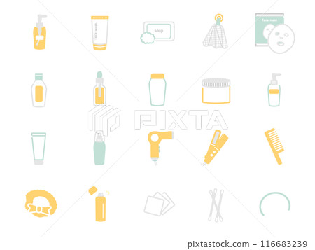Beauty skin care item icon set Beauty skin care item icon set 116683239