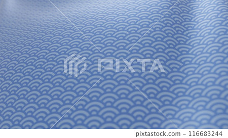 Beautiful Japanese patterned cloth, rolls of fabric, and kimono swaying in the wind Beautiful Japanese patterned cloth, rolls of fabric, and kimono swaying in the wind 116683244