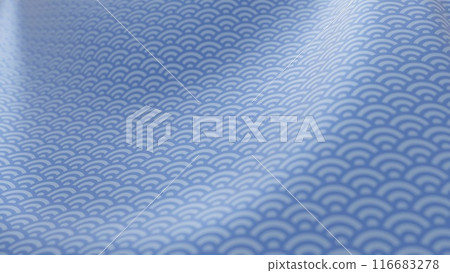 Beautiful Japanese patterned cloth, rolls of fabric, and kimono swaying in the wind 116683278