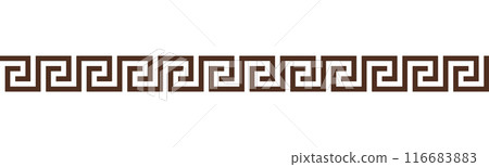 Greek key seamless border pattern collection. Decorative ancient meander 116683883