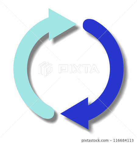 Two arrows in a loop (light blue and blue) Two arrows in a loop (light blue and blue) 116684113
