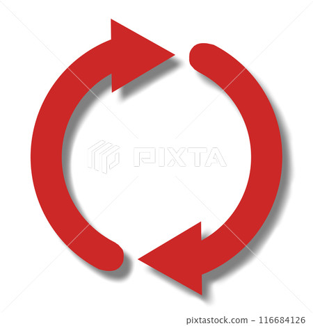 Two arrows forming a loop (red) Two arrows forming a loop (red) 116684126