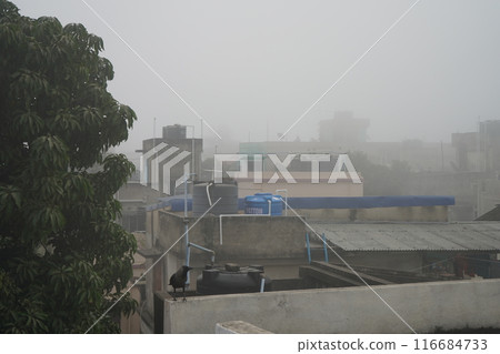 Kolkata City Scape in Foggy Morning 3 116684733