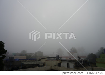 Kolkata City Scape in Foggy Morning 6 116684738