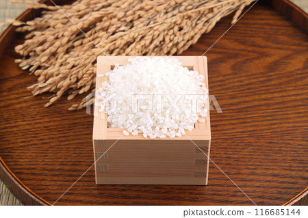 White rice served in a box 116685144