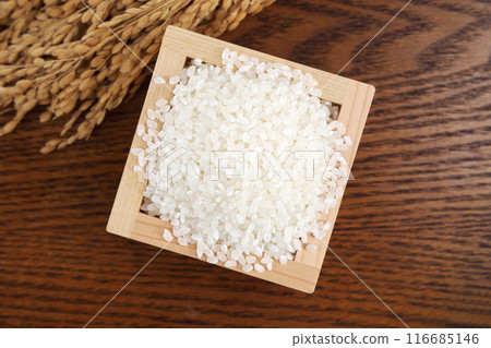 White rice served in a box 116685146