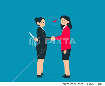 Knife in the back. Betrayal in business vector concept 116685302