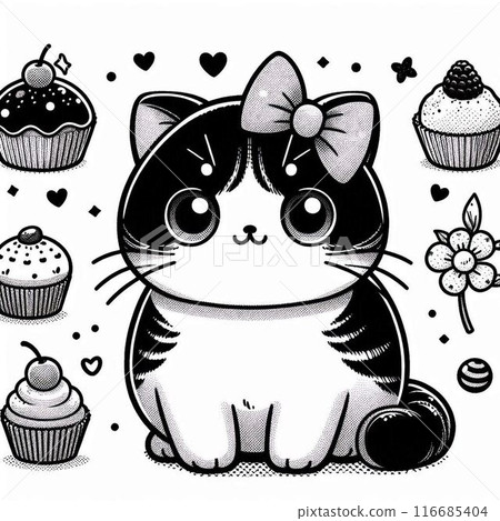 Cat illustration coloring 116685404