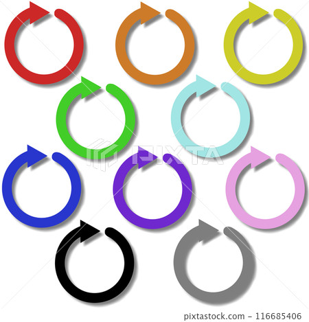 Loop arrow icon (with shadow) (set) Loop arrow icon (with shadow) (set) 116685406