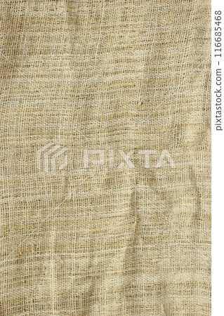 brown sackcloth texture background, crumpled burlap fabric textile for design brown sackcloth texture background, crumpled burlap fabric textile for design 116685468