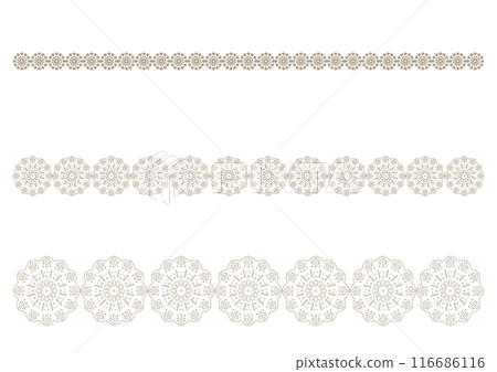 Gold circle lace lines set 116686116