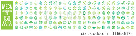 Mega collection of 150 leaf logo design vector illustration. Used for company identity Mega collection of 150 leaf logo design vector illustration. Used for company identity 116686173