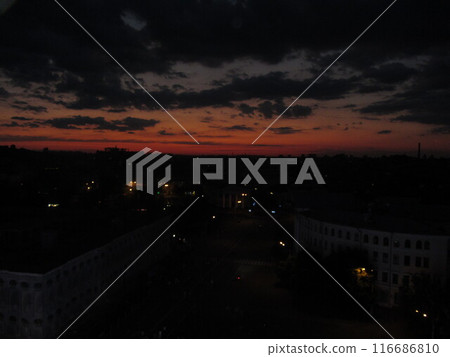 View of the city at night from above View of the city at night from above 116686810
