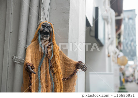 ghost with chain on neck and wrists for Halloween, Singapore ghost with chain on neck and wrists for Halloween, Singapore 116686951