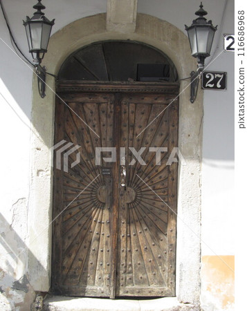 Old wooden door Old wooden door 116686968