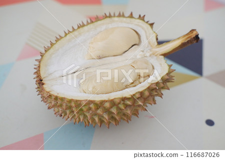 durian fruit on the table durian fruit on the table 116687026