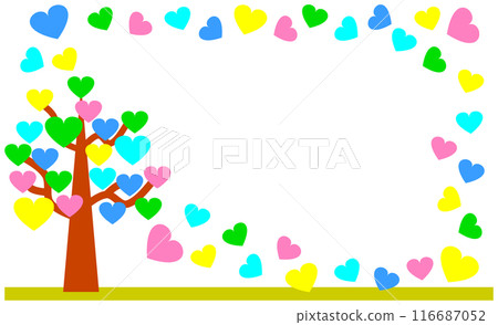 Illustration of lots of love and hearts flying 116687052