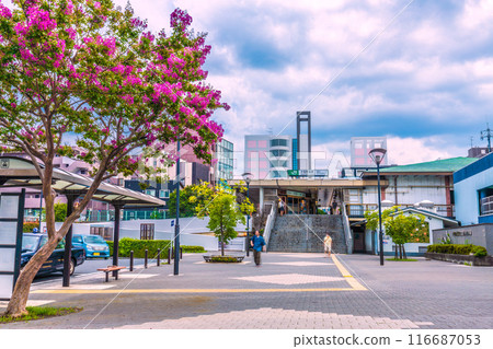 Yokohama cityscape in Japan, overlooking the north exit of Tokaichiba Station on the JR Yokohama Line (July 20th) 116687053