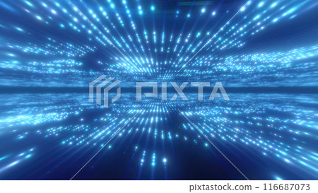 Abstract blue glowing energy hi-tech lines and digital particles tunnel with bokeh effect background Abstract blue glowing energy hi-tech lines and digital particles tunnel with bokeh effect background 116687073