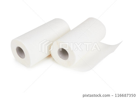 White paper towel rolls 116687350