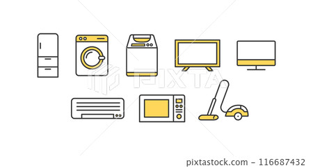 時尚可愛的家電插畫集 116687432