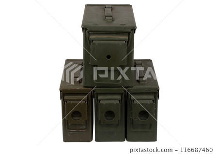 US army green metal .30 cal and .50 cal ammo boxes. 116687460