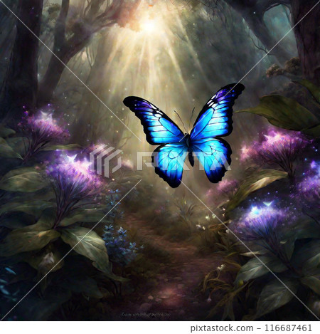 Butterfly spreading wings 116687461