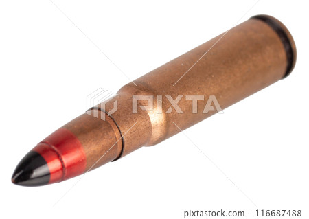 7.62x39 kalashnikov high explosive incendiary armor-piercing ammunition cartridge with black and red nose 7.62x39 kalashnikov high explosive incendiary armor-piercing ammunition cartridge with black and red nose 116687488