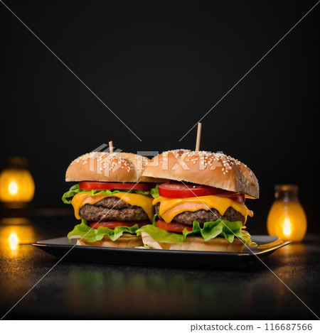 Fashionable hamburgers 116687566