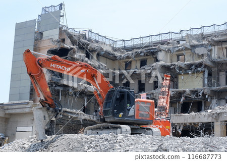 Building being demolished 116687773