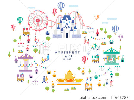 Cute amusement park set 116687821