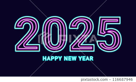 2025 new year asian chinese. Digit design. Happy new year text design template gold color. Neon numbers. For postcard calendar banner web page. Vector illustration. 2025 new year asian chinese. Digit design. Happy new year text design template gold color. Neon numbers. For postcard calendar banner web page. Vector illustration. 116687946
