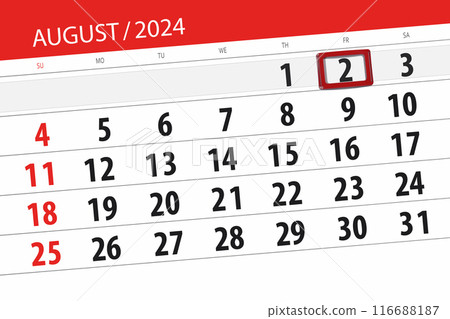 Calendar 2024, deadline, day, month, page, organizer, date, August, friday, number 2 116688187