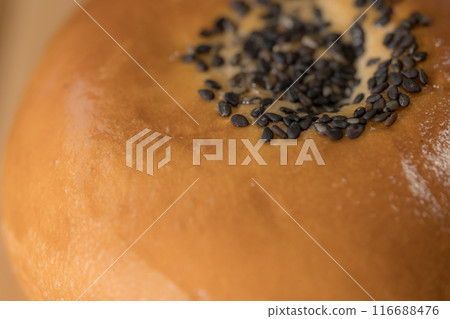 Close-up photo of anpan (sweet bean paste bun) 116688476
