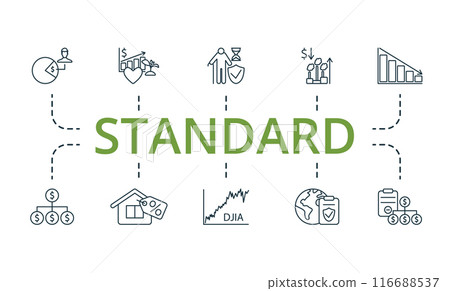 Standard thin line icon set. Monochrome simple Standard icon collection. Externalities, European Central, Enterprise Value, Earnings Per Share, Ebitda, Derivatives, Discount Mortgage, Dow Jones Index Standard thin line icon set. Monochrome simple Standard icon collection. Externalities, European Central, Enterprise Value, Earnings Per Share, Ebitda, Derivatives, Discount Mortgage, Dow Jones Index 116688537