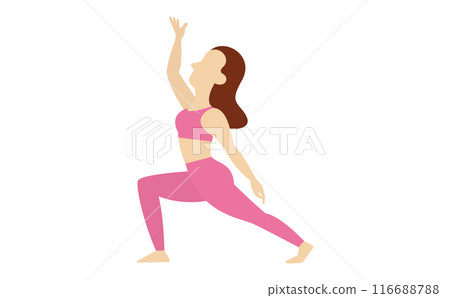 Illustration of a woman doing yoga poses 116688788