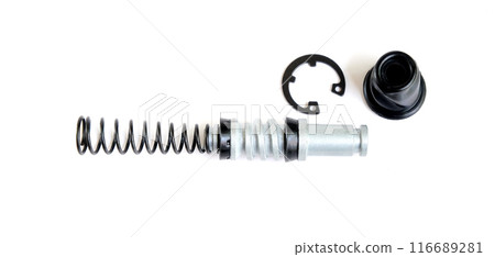 Part of Master brake pump motorcycle on white background. 116689281