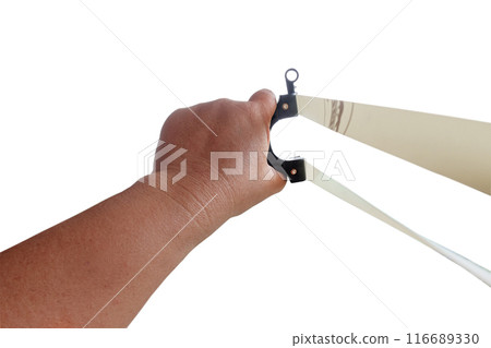 sports game , slingshot shooting tool on white background. sports game , slingshot shooting tool on white background. 116689330