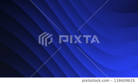Abstract black-blue gradient lines: Thick flowing plastic stripes in a digitally animated 2D graphic gradient. ideal for modern, simple screensavers with a clean digital concept Abstract black-blue gradient lines: Thick flowing plastic stripes in a digitally animated 2D graphic gradient. ideal for modern, simple screensavers with a clean digital concept 116689628