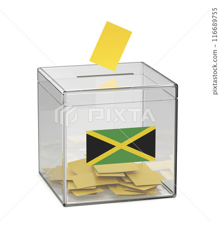 Ballot box with the flag of Jamaica Ballot box with the flag of Jamaica 116689755