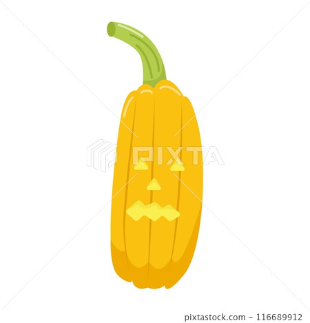 Halloween pumpkin in flat style for poster, banner, greeting card Halloween pumpkin in flat style for poster, banner, greeting card 116689912