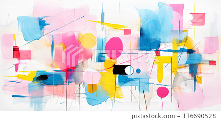 Abstract vibrant color paint brush strokes art background. Thick texture, dynamic, expressive, artistic, painterly pattern texture wallpaper backdrop 116690528