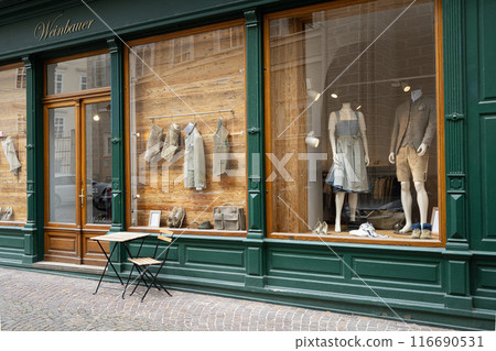 Tyrolean clothing shop in Salzburg, Austria 116690531