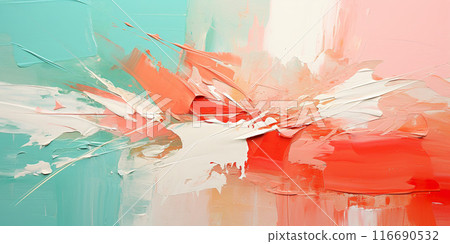 Abstract vibrant color paint brush strokes art background. Thick texture, dynamic, expressive, artistic, painterly pattern texture wallpaper backdrop 116690532