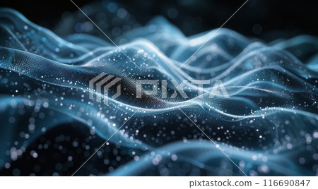 Abstract Blue And White Waves Of Light 116690847