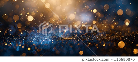 Abstract Background of Gold and Black Bokeh Lights Abstract Background of Gold and Black Bokeh Lights 116690870