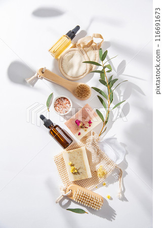 Eco-friendly and zero waste concept beauty spa  with natural cosmetic products 116691673