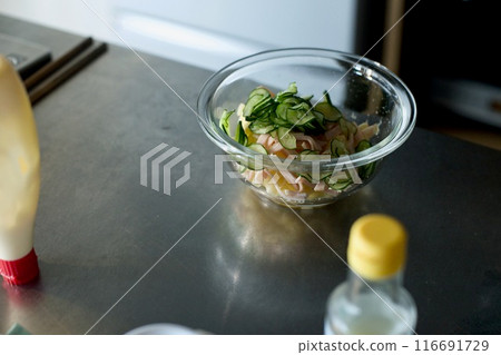 Making macaroni salad Making macaroni salad 116691729